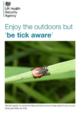 Enjoy the outdoors but be tick aware (leaflet)