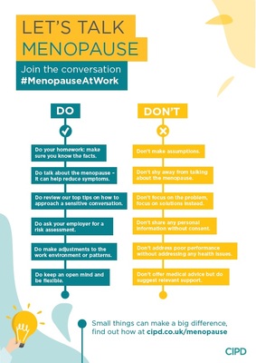 Let's talk menopause - do's and don'ts (A4 poster)