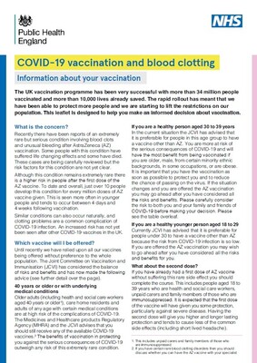 COVID-19 vaccination and blood clotting (A4 factsheet)