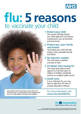 Flu : 5 reasons to vaccinate your child (A3 poster)
