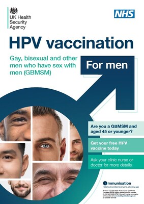 HPV vaccination - for men (A3 poster)