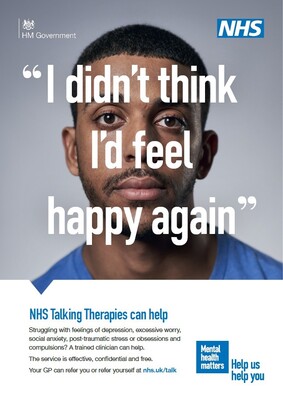 I didn't think I'd feel happy again - Oliver (A4 poster)