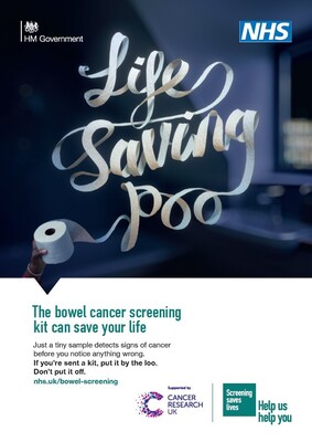 Life saving poo - bowel cancer screening - black female (A4 poster)