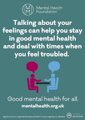 Talking about your feelings can help you stay in good mental health (A4 poster)