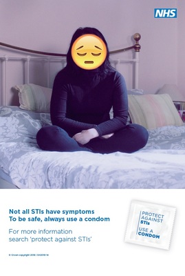 Not all STIs have symptoms - to be safe always use a condom - female (A4 poster)
