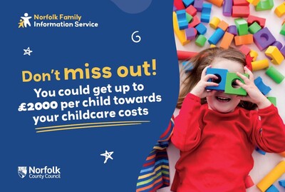 Don't miss out! Tax free childcare (postcard)