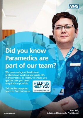 Did you know Paramedics are part of our team? (A3 poster)