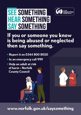 See something, hear something, say something (dark blue A4 poster)
