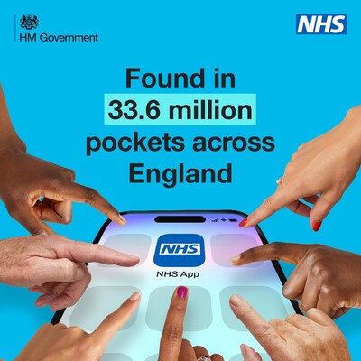 Found in 33.6 million pockets across England - NHS App (social media static)