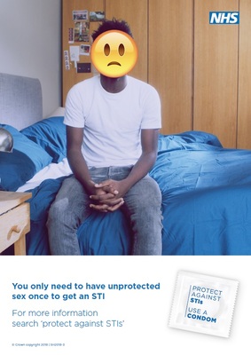 You only need to have unprotected sex once to get an STI (bme male 1 A4 poster)