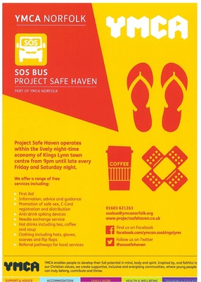 SOS Bus Project Save Haven - flip flops (A4 poster)