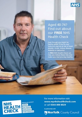 Aged 40-74? Find out about our free NHS Health Check (A4 poster)