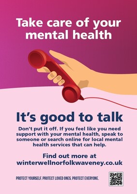 Take care of your mental health - landline (A4 poster)