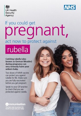 If you could get pregnant, act now to protect against rubella (flyer)
