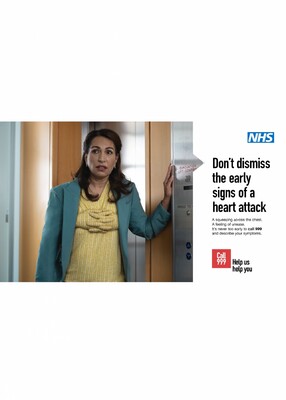 Don't dismiss the early signs of a heart attack - female (digital screen)