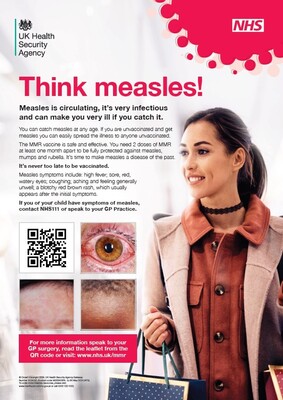 Think measles - female (A3 poster)