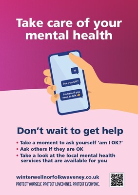 Take care of your mental health - mobile (A4 poster)