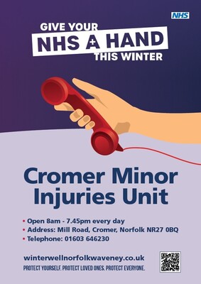 Cromer Minor Injuries Unit (A4 poster)
