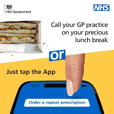 Call your GP practice on your precious lunch break (social media static)