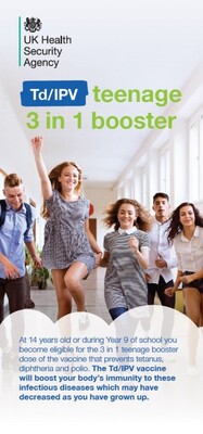 Td/IPV teenage 3 in 1 booster (leaflet)