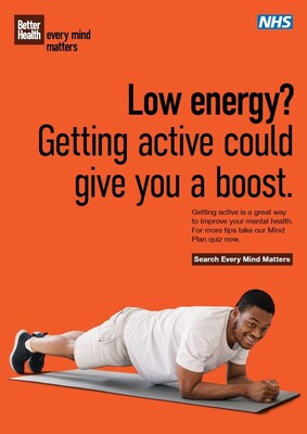 Low energy? Getting active could give you a boost (A4 poster)
