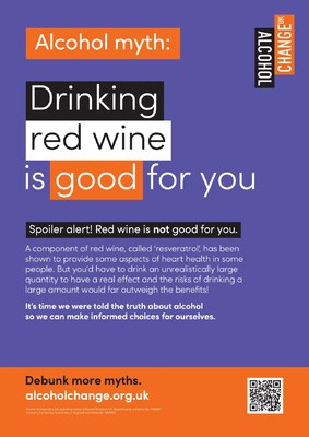 Alcohol myth : drinking red wine is good for you (A4 poster)