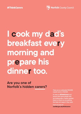 I cook my dad's breakfast every morning and prepare his dinner too (A4 poster)