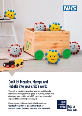 Don't let measles, mumps and rubella into your child's world (A3 poster)