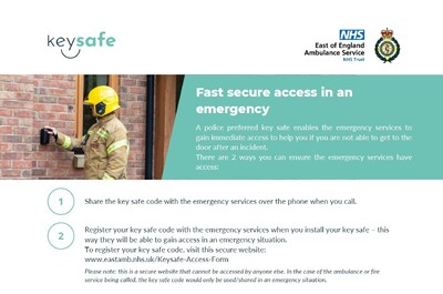 Keysafe - fast secure access in an emergency (postcard)