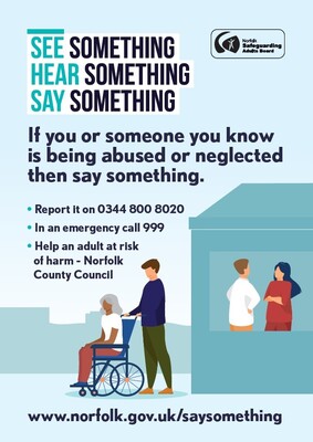 See something, hear something, say something (aqua A4 poster)
