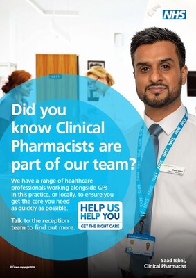 Did you know Clinical Pharmacists are part of our team? (A3 poster)