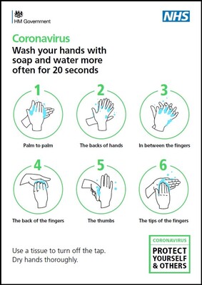 Coronavirus - handwashing instructions (A4 poster - portrait and landscape)