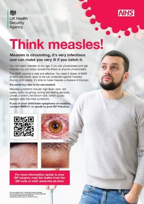 Think measles - male (A3 poster)