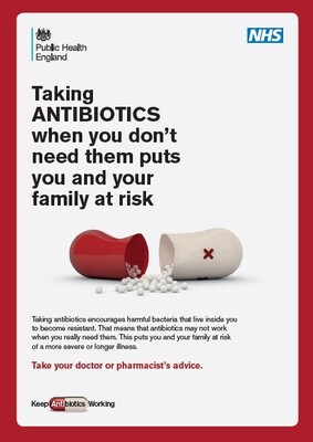 Taking antibiotics when you don't need them puts you and your family at risk (pharmacist leaflet)