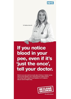 If you notice blood in your pee, even if it's just the once, tell your doctor (web banner)