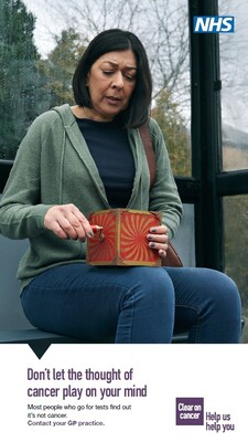 Don't let the thought of cancer play on your mind - woman (A4 poster)