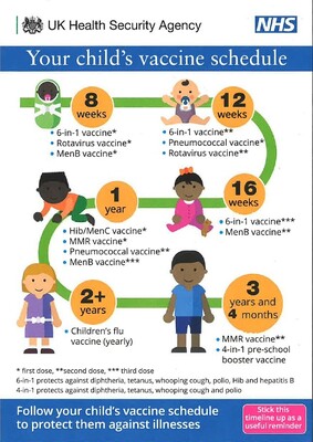 Your child's vaccine schedule (postcard)