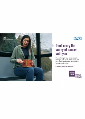 Don't carry the worry of cancer with you - woman (digital screen)