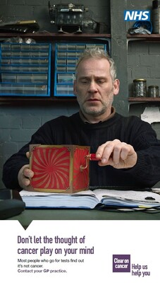 Don't let the thought of cancer play on your mind - man 2 (A4 poster)