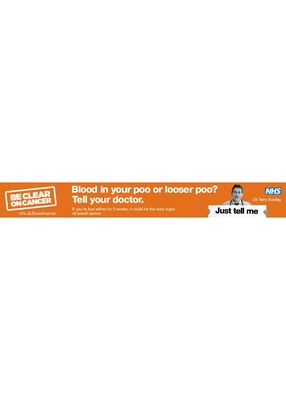 Blood in your poo or looser poo? Tell your doctor (web banner)