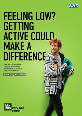 Feeling low? Getting active could make a difference (A4 poster)