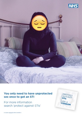 You only need to have unprotected sex once to get an STI (female STI a4 poster)