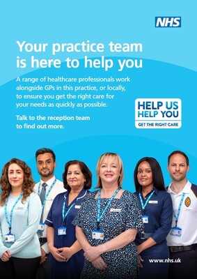 Your practice team is here to help you (A3 poster)