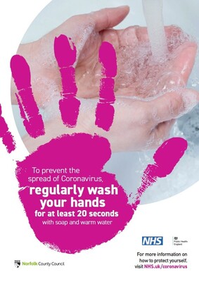 To prevent the spread of coronavirus, regularly wash your hands (A4 poster)